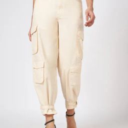 Sf Jeans By Pantaloons Beige Cotton Comfort Fit Casual Trousers-image-37