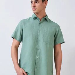 Spykar Green Cotton Slim Solid Shirt-picture-12