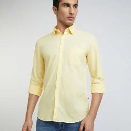 Parx Yellow Slim Fit Shirt-image-67