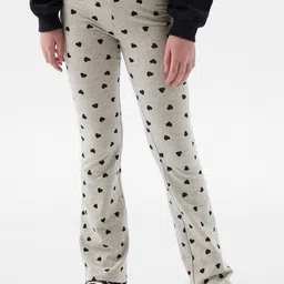GAP Girls Graphic Printed Pure Cotton Knitted Elasticated Waist Flared Trousers-image-26