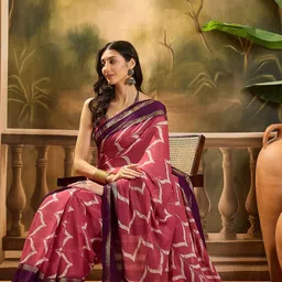 Sangria Abstract Printed Saree With Blouse Piece-34