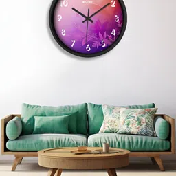 OLIVE TREE Black & Purple Printed Contemporary Wall Clock-image-19