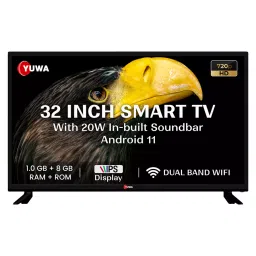 Yuwa 80 cm (32 Inches) HD Ready Smart Android A+ Grade IPS LED TV Y-32S-SB 2022 Model with 20W In-Built Soundbar (Black)-image-29