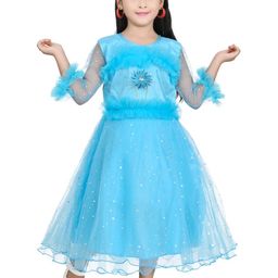 Zenat Blue Polyester Dresses-58