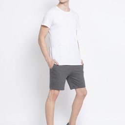 ONN Men Charcoal Grey Solid Regular Fit Regular Shorts image 5