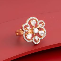 Kushal's Fashion Jewellery White Gold-Plated Party Zircon Finger Ring-image-51