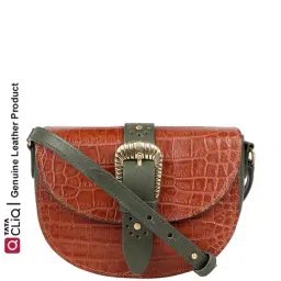 Hidesign Wild West Tan Textured Small Sling Handbag-image-59