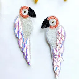 Crunchy Fashion Artificial Beaded Peacock Shaped Drop Earrings-image-55