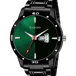 TARIDO Men Dial & Bracelet Style Straps Analogue Watch ST1011BLKCOLLECTION GREEN DAY DATE-image-81