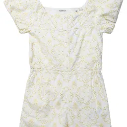 GUESS kids Girls Floral Self Design Square Neck A-Line Dress-image-45