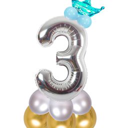 Shopperskart Prince 3 Number Foil Balloons Multicolor - Pack of 13-image-77