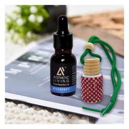 Aesthetic Living Car Aromatizer Diffuser Bottle with Blue Berry Essential Oil(Studded bottle -12ml)-26