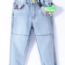 Little Kangaroos Denim Full Length Washed Jeans With Bag - Light Blue-picture-49
