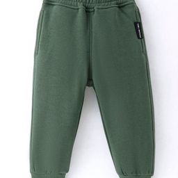 Little Kangaroo Full Length Solid Colour  Fleece & Woollen Bottom - Olive Green-image-47