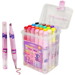 Bunie Unicorn Theme Twin Tip Water Based Color Marker Set - 24 Pcs Multicolor-picture-46