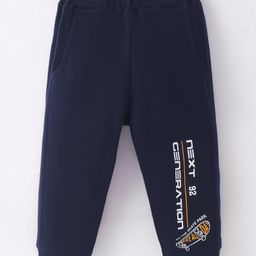 Zero Interlock Knit Full Length Lounge Pantwith Text Print - Navy Blue-picture-24