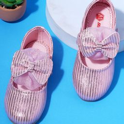 Minesole Shimmer StrioedDetailed Ballerinas -Pink-image-75