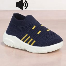 Lil Lollipop Mesh Detailed Slip On Musical Shoes - Navy Blue-picture-23