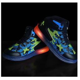 Tiny Bugs Abstract Designed LED Shoes - Navy Blue-image-61