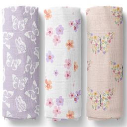 Haus & Kinder Organic Cotton Muslin Swaddle Cloth- Pack of 3,Papillon Paradise-image-69