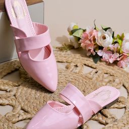 Shoetopia Solid Slip On Mules - Pink-image-78