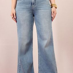 Miss Chase A+ Women Wide Leg High-Rise Light Fade Stretchable Jeans-picture-19