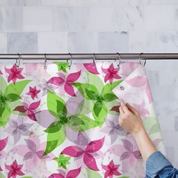 ArtzFolio Green & Purple Printed Water Proof Shower Curtain-image-44
