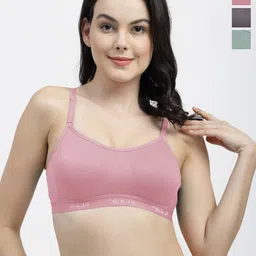 SHYAM SONS FLAIR Pack Of 3 Full Coverage Solid Bra-image-83