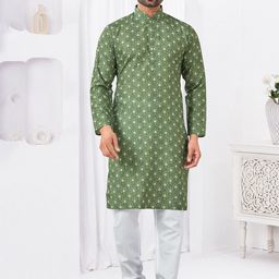 OUTLUK Men Ethnic Motifs Printed Regular Kurta with Pyjamas-picture-36