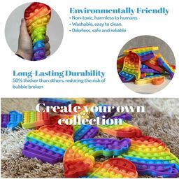 FunBlast Cloud & Hand Shaped Pop Bubble Stress Relieving Silicone Pop It Fidget Toy Pack Of 2 - Multicolour image 4