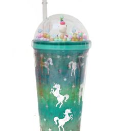 The Procure Store All Over Unicorn Printed Sippers With Bubble Lid  Green - 500 ml image 4