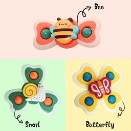 ADKD Baby Spinner Bath Time Fun and Development Toy for kids Pack of 3 - (Random Design/ Color) image 4
