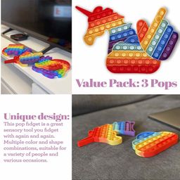 FunBlast Cloud & Hand Shaped Pop Bubble Stress Relieving Silicone Pop It Fidget Toy Pack Of 2 - Multicolour image 5