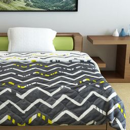 Divine Casa Ultra Soft Reversible Single Bed Comforter Abstract Print - Grey White image 5