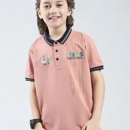 Monte Carlo Boys Abstract Printed Polo Collar Cotton T-shirt-image-14