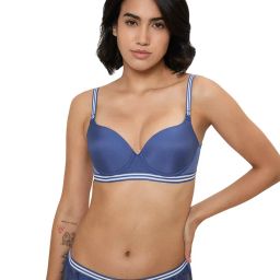 Triumph Blue Spotlight Non-Wired Padded Seamless Design T-Shirt Bra-picture-7