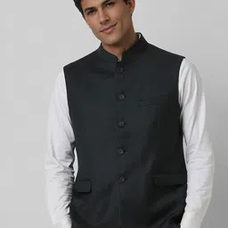 Van Heusen Men Textured Woolen Nehru Jackets-13