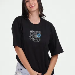 Mad Over Print Women Printed Drop-Shoulder Sleeves T-shirt-image-96