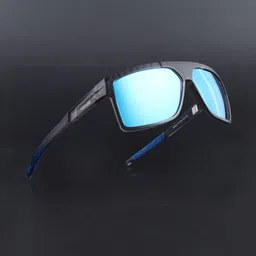 Voyage Wayfarer Polarized Sunglasses for Unisex (Blue Lens | Matt Grey Frame - PMG6806)-4