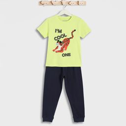 Juniors by Babyshop Boys Printed Round Neck Pure Cotton T-Shirt With Joggers-picture-39