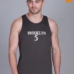Antiloop Pack of 2 Printed Round Neck Tank Vest CB2-VSTACH2-BRK1-ORG-DGRY-M-image-38