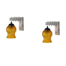 SOMIL Yellow Glass Cylinder Printed Wall Lamps-image-73