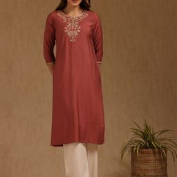Soch Women Woven Design Daily Silk Straight Kurta-image-15