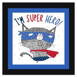 Wens Funny Quotes Frame I Am Super Hero Print - Multicolor-picture-1