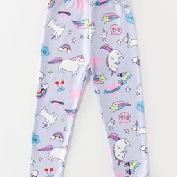 Kookie Kids Full Length Leggings Unicorn Print - Grey-image-52