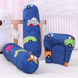 Babyhug Pillow And Bolster Set Cars Print -   Blue-20