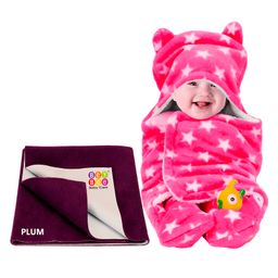 BeyBee New Born Babies Combo Blanket & Dry Sheet - Pink Plum-image-34