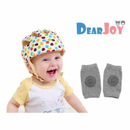 DearJoy Safety Apple Print Helmet and Knee Pad Combo - Multicolour-picture-11