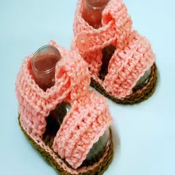 Knits & Knots Solid Colour Sandals Style Booties - Pink-picture-11