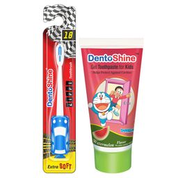 DentoShine Doraemon Watermelon Flavoured Gel Toothpaste - 80 gm and DentoShine Zippy Extra Soft Toothbrush - Blue-image-20